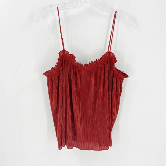 Madewell Nicole Cropped Ruffle Cami Tank Top - Picture 2 of 7